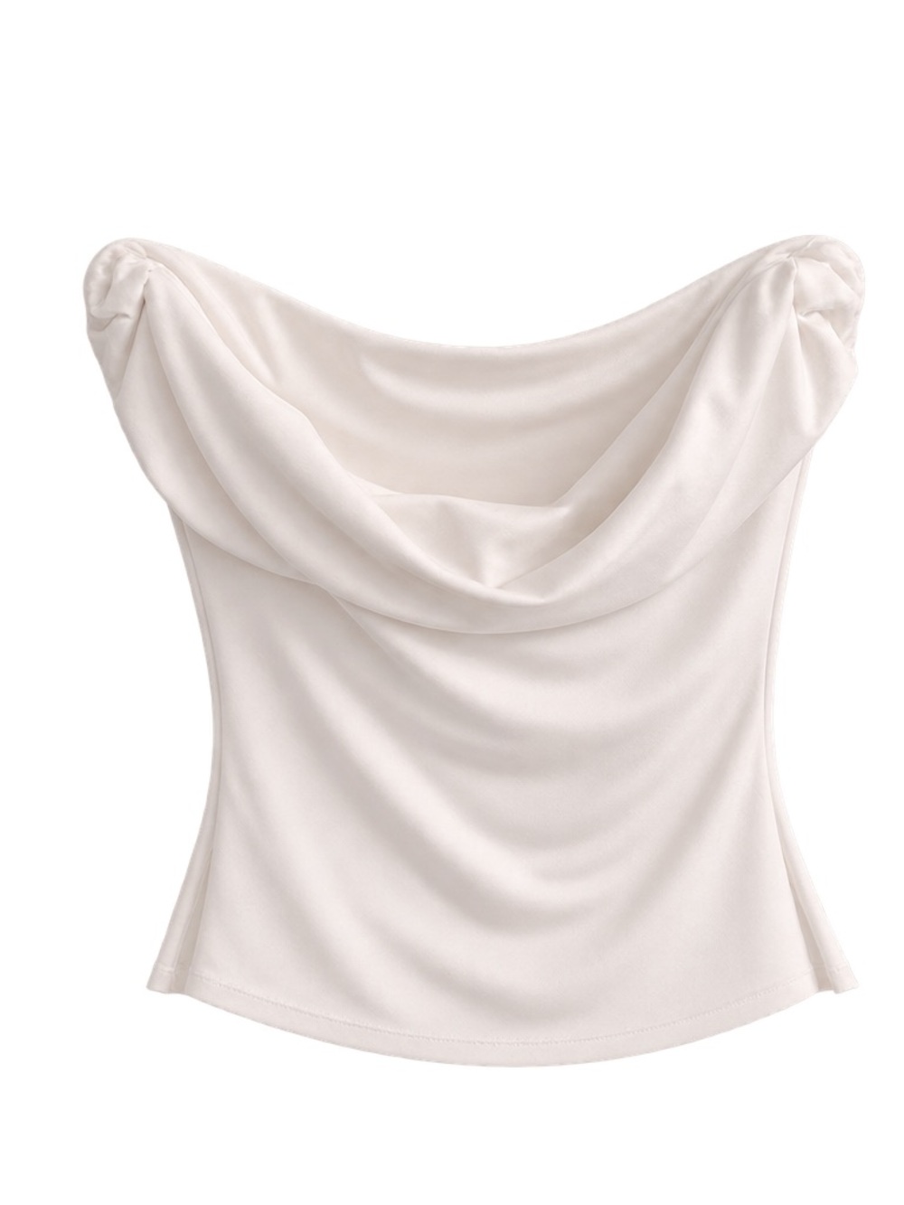 Women’s Ivory Draped Cowl Neck Top
